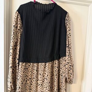 SHEIN Curve Beige and Black Floral Dress